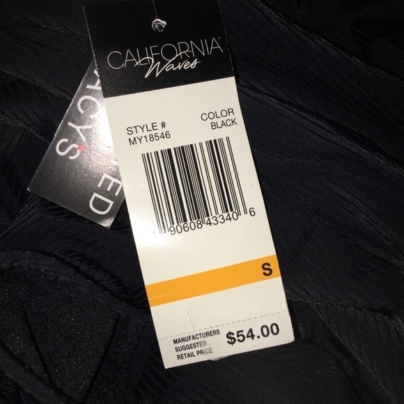 CALIFORNIA Waves Ribbed Lace Up One Piece Swimsuit - Picture 3 of 4